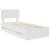 Cadru de pat cu sertar Alb 90 x 190 cm Lemn Ingineresc GartenMobel Dekor