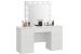 Masa de toaleta si machiaj, cu oglinda LED si 7 sertare, 132x43x152 cm, alb Household NewTrend