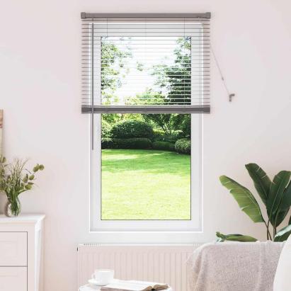 Jaluzea pentru Fereastră cu perdele Manual Argintiu Aluminiu GartenMobel Dekor