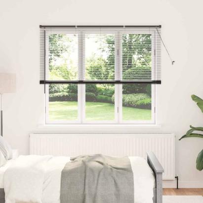 Jaluzea pentru Fereastră cu perdele Manual Negru Aluminiu GartenMobel Dekor