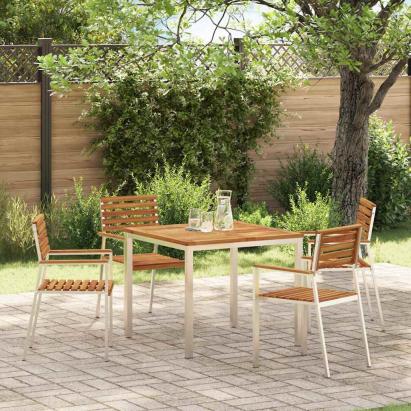 ScaundeGrădină 4 pcs Maro 56x54,5x87cm Lemn de acacia masiv GartenMobel Dekor