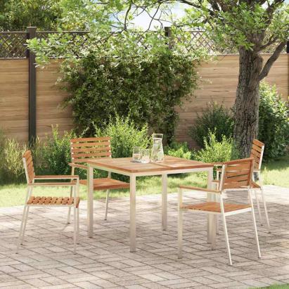 ScaundeGrădină 4 pcs Maro 56x54,5x87cm Lemn de tec masiv GartenMobel Dekor
