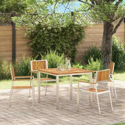 ScaundeGrădină 4 pcs Maro 56x54,5x87cm Lemn de acacia masiv GartenMobel Dekor