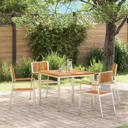 ScaundeGrădină 4 pcs Maro 56x54,5x87cm Lemn de tec masiv GartenMobel Dekor