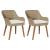 Scaun pentru Grădină 2 pcs Bej 55 x 62.5 x 82cm poliratan GartenMobel Dekor