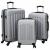 Set de Valize cu blocare 3 pcs Argintiu 50 x 31 x 78 cm GartenMobel Dekor