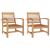 Scaune de grădină 2 pcs natural 60 x 65 x 76.5 cm GartenMobel Dekor