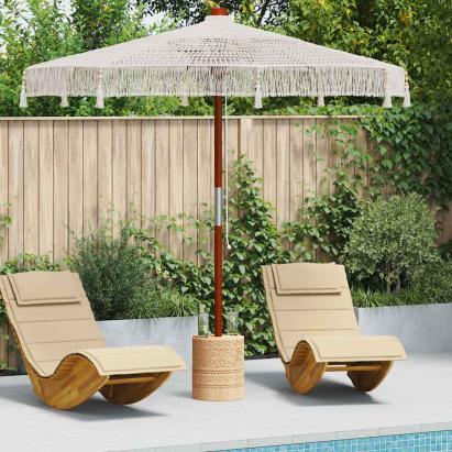 Umbrelă macramé Crem 252.5 x 252.5 x 260 cm GartenMobel Dekor