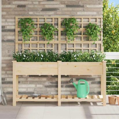 Vază pentru Grădină Bej 161 x 46 x 152,5 cm Lemn de Brad Solid GartenMobel Dekor