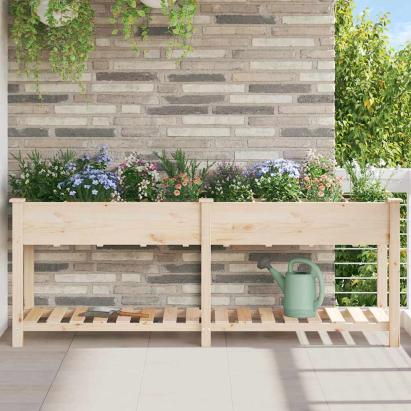 Vază pentru Grădină Bej 203,5 x 53 x 76,5 cm Lemn de Brad Solid GartenMobel Dekor