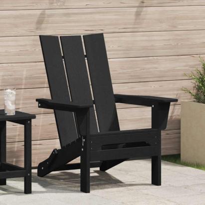 Scaun pliabil Adirondack Negru 74.5 x 80.5 x 90 cm HDPE GartenMobel Dekor