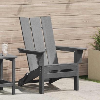 Scaun pliabil Adirondack Gri deschis 74.5 x 80.5 x 90 cm HDPE GartenMobel Dekor