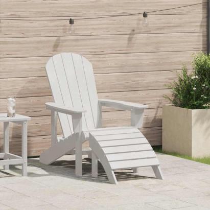 Scaun Adirondack Alb 74 x 82 x 92cm HDPE GartenMobel Dekor