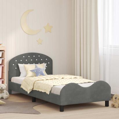 Cadru de pat pentru copii cu spătar Gri închis 80 x 200 cm GartenMobel Dekor