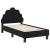 Cadru de pat pentru copii cu spătar Negru 70 x 140 cm Catifea GartenMobel Dekor