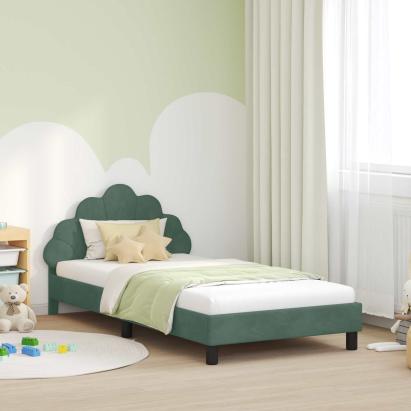 Cadru de pat pentru copii cu spătar Verde Mării 90 x 200 cm GartenMobel Dekor