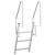Ladder dock cu 3 pași Argintiu 58 x 77 x 144 cm Aluminiu GartenMobel Dekor