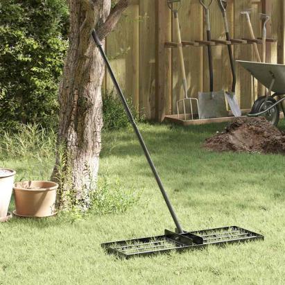 Nivelator de grădină Manual Negru Oțel vopsit electrostatic GartenMobel Dekor