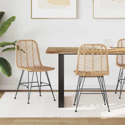 Scaun de sufragerie 2 pcs natural 44.5 x 55 x 85 cm GartenMobel Dekor