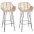 Scaun Bar 2 pcs natural 55 x 52 x 92 cm Ratan și Fier GartenMobel Dekor