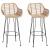 Scaun Bar 2 pcs natural 55 x 52 x 92 cm Ratan și Fier GartenMobel Dekor