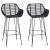 Scaun Bar 2 pcs Negru 55 x 52 x 92 cm Ratan și Fier GartenMobel Dekor