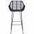 Scaun Bar 2 pcs Negru 55 x 52 x 92 cm Ratan și Fier GartenMobel Dekor