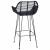 Scaun Bar 2 pcs Negru 55 x 52 x 92 cm Ratan și Fier GartenMobel Dekor
