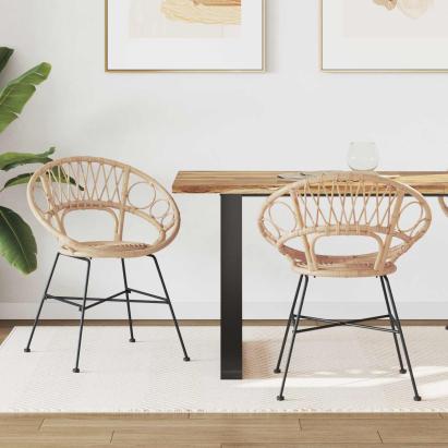 Scaun de sufragerie 2 pcs natural 65 x 55,5 x 81 cm GartenMobel Dekor