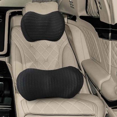 Pernă cu pernă Ajustabil 2 pcs Negru Mesh 4D GartenMobel Dekor