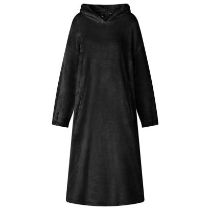 Hanorac pătură Negru l Flanelă GartenMobel Dekor