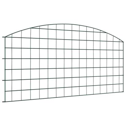 Set gard pentru iaz 5 pcs Verde 100 x 50 cm Oțel GartenMobel Dekor