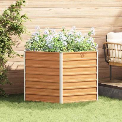 Pat de grădină ridicat Maro deschis 129 x 129 x 77 cm GartenMobel Dekor