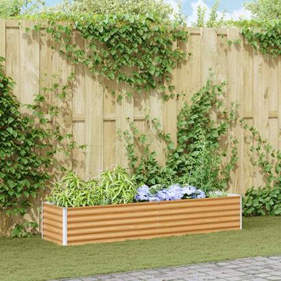 Strat înălțat de grădină 195 x 50 x 36 cm Oțel Galvanizat GartenMobel Dekor