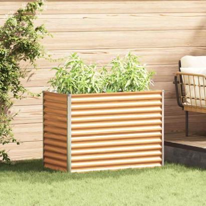 Strat înălțat de grădină 98 x 50 x 68 cm Oțel Galvanizat GartenMobel Dekor