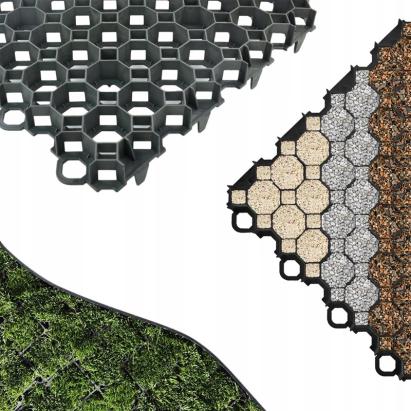 Grila parcare si terasamente, 50 x 50 x 4 cm, rezistenta 1000 tone, negru MultiMark GlobalProd