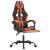 Scaun de gaming cu suport picioare, negru/oranj, piele eco GartenMobel Dekor
