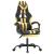 Scaun de gaming pivotant/suport picioare negru/auriu piele eco GartenMobel Dekor