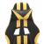 Scaun de gaming pivotant/suport picioare negru/auriu piele eco GartenMobel Dekor