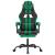 Scaun de gaming pivotant/suport picioare negru/verde piele eco GartenMobel Dekor