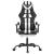 Scaun gaming pivotant/suport picioare negru/alb piele eco GartenMobel Dekor