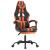 Scaun de gaming pivotant/suport picioare negru/oranj piele eco GartenMobel Dekor