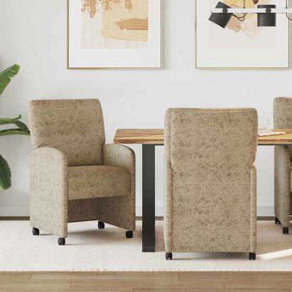 Scaune de dining cu roți 2 pcs Gri deschis 57 x 67 x 95 cm GartenMobel Dekor