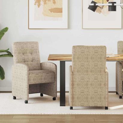 Scaune de dining cu roți 2 pcs Gri deschis 57 x 67 x 98 cm GartenMobel Dekor