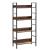 Etajera cu 4 polite din MDF si cadru metalic, stil industrial, 60x28x124.5 cm, maro inchis si negru Household NewTrend