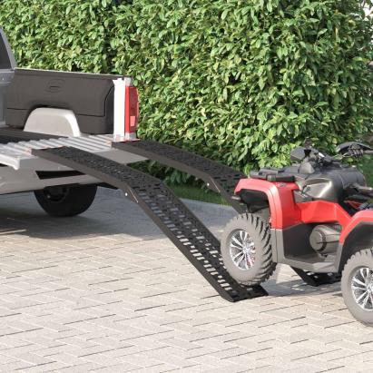 Rampă de Încărcare 2 pcs Negru 222 x 29 x 14 cm Aluminiu GartenMobel Dekor