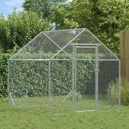 Cușcă pentru pui Argintiu 200x170x177cm Oțel Galvanizat GartenMobel Dekor