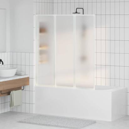 Ecran de baie Mat 132 x 140 cm Aluminiu & Panou PP GartenMobel Dekor