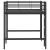 Pat supraetajat pentru copii din metal, negru, 80x200 cm, design modern