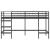 Pat supraetajat pentru copii din metal, negru, 80x200 cm, design modern